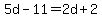 5d-11=2d%2B2