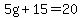 5g%2B15=20