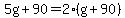 5g%2B90=2%28g%2B90%29