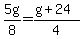 5g%2F8=%28g%2B24%29%2F4