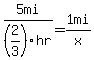 5mi%2F%282%2F3%29hr+=+1mi%2Fx
