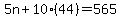 5n%2B10%2844%29=565