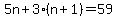 5n%2B3%2A%28n%2B1%29=59