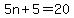 5n%2B5=20