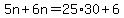 5n%2B6n=25%2A30%2B6