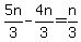 5n%2F3+-+4n%2F3=n%2F3