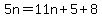 5n=11n%2B5%2B8