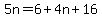 5n=6%2B4n%2B16