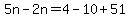 5n+-+2n+=+4+-+10+%2B+51