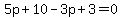 5p%2B10-3p%2B3=0