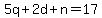 5q%2B2d%2Bn=17