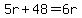 5r%2B48=6r