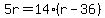 5r=14%28r-36%29