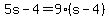 5s-4=9%28s-4%29