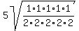 5sqrt%281%2F2+%2A+1%2F2+%2A+1%2F2+%2A+1%2F2+%2A+1%2F2%29