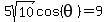5sqrt%2810%29cos%28theta%29=9