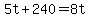5t%2B240=8t