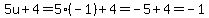 5u%2B4=5%28-1%29%2B4=-5%2B4=-1