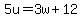 5u=3w%2B12