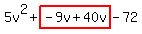 5v%5E2%2Bhighlight%28-9v%2B40v%29-72