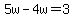 5w+-+4w+=+3