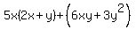 5x%282x%2By%29%2B%286xy%2B3y%5E2%29
