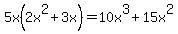 5x%282x%5E2%2B3x%29=10x%5E3%2B15x%5E2