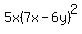5x%287x-6y%29%5E2