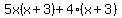 5x%28x%2B3%29%2B4%28x%2B3%29