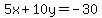 5x%2B10y=-30