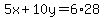 5x%2B10y=6%2A28