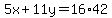 5x%2B11y=16%2A42