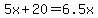 5x%2B20=6.5x
