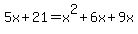 5x%2B21=x%5E2%2B6x%2B9x