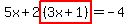 5x%2B2highlight%28%283x%2B1%29%29=-4
