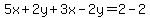 5x%2B2y%2B3x-2y=2-2