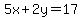 5x%2B2y=17
