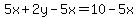 5x%2B2y-5x=10-5x