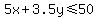 5x%2B3.5y%3C=50