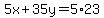 5x%2B35y=5%2A23