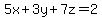 5x%2B3y%2B7z=2