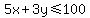 5x%2B3y%3C=100
