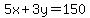 5x%2B3y=150