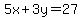5x%2B3y=27