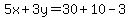 5x%2B3y=30%2B10-3
