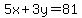 5x%2B3y=81