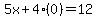 5x%2B4%280%29=12