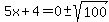 5x%2B4=0%2B-sqrt%28100%29