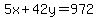 5x%2B42y=972