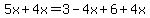 5x%2B4x=3-4x%2B6%2B4x